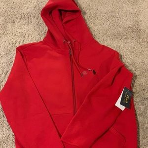 Red and black polo jacket